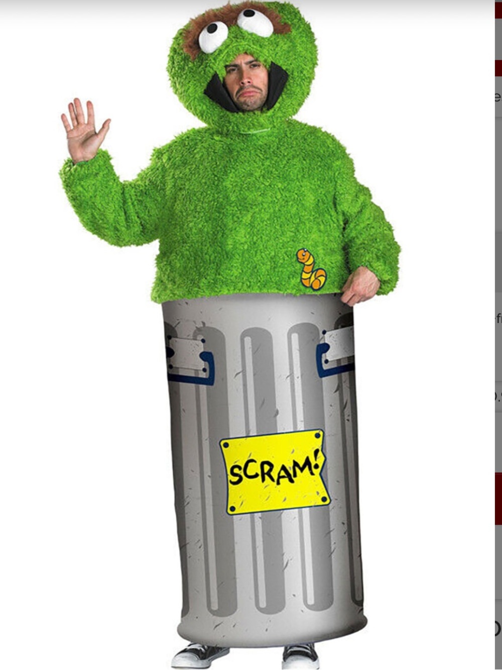 Disguise Unisex Adult Oscar the Grouch, Multi, X-Large (42-46) Costume